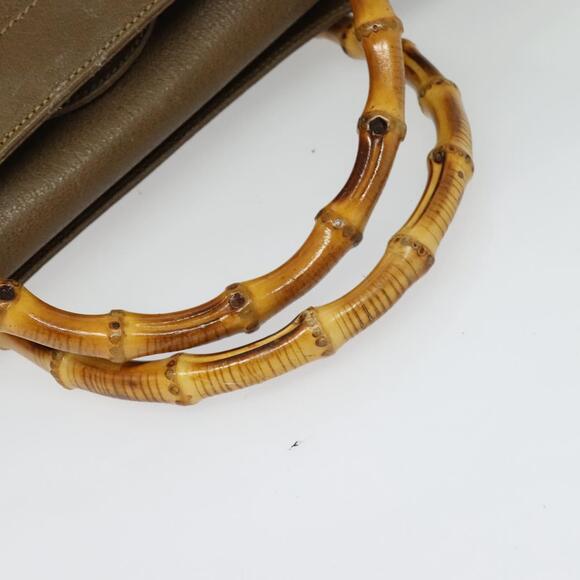 GUCCI Bamboo Hand Bag Leather Brown Gold 002 1186 002 1186 - Picture 7 of 12